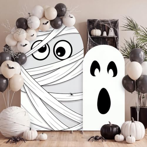 Moukeren Ghost Mummy Arch Backdrop Cover 6ft and 7.2ft - Image 6