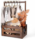 GiftAmaz Brown Wooden Baby Shower Crate Closet, Personalized Baby Basket by GiftAmaz
