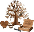 Wedding Guest Book Tree Alternative for Reception, Personalised Wooden Family Sign Tree with Hearts by Handmade