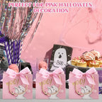 Kolldenn 40 Pcs Pink Halloween Party Favor Bags with Handles,Ghost Style - Image 4
