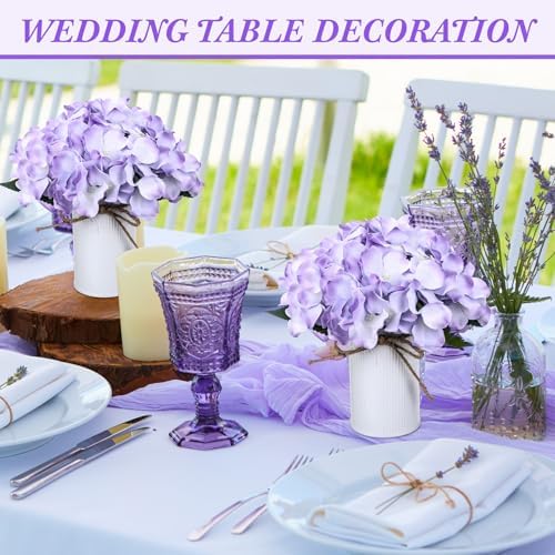 Zeyune Purple 12 Sets Flower Table Centerpieces, Artificial Hydrangeas - Image 4
