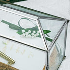 NCYP 12.6" x 5.9" x 9" Wedding Glass Cards Box with Slot and Lock, Thanks Card Holder for Micro Wedding, Envelops, Reception, Decorative, Silver (Glass Box Only) Slot Length 7.3 Inches - Image 6