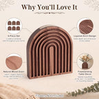 6 Pack Boho Wooden Arch Vase Rustic Wedding Centerpiece 5.1"x5.9" - Image 4