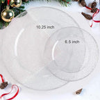 WDF 150pcs Silver Plastic Plates Disposable - Winter Wonderland Party Decorations include 50 Dinner And Salad Plates,25 Forks, 25 Knives, 25 Spoons& 10oz Plastic Cups - Image 3