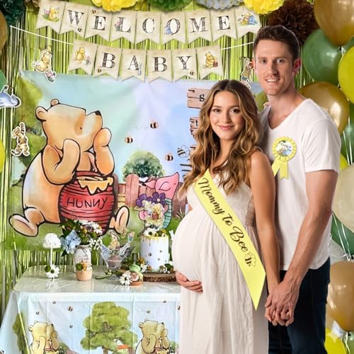 Winnie Baby Shower Decorations – the Pooh Backdrop, Balloons & Banner Kit - Image 3