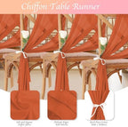 12 Pack Terracotta Table Runner 10ft Romantic Chiffon Table Runner for Wedding Baby Shower and Birthday Party Cake Table Decorations(120 x 12 in) - Image 3