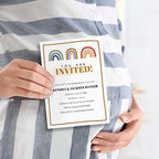 Canopy Street Personalized Modern Rainbow Invitations / 25 Custom All Occasion Invites With White Envelopes / 5" x 7" Flat DIY Boho Rainbow Birthday Baby Shower Party Invite/Made In The USA - Image 3