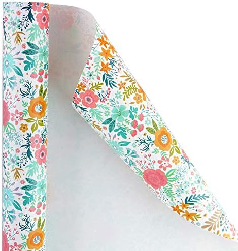 WRAPAHOLIC 30 Inch Jumbo Floral Wrapping Paper Roll - 30 Inch x 100 Feet Jumbo Roll - Spring Summer Garden Flower Design Perfect for Wedding, Bridal Shower, Birthday - Image 4
