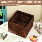 Barydat 3 Pcs Rustic Wood Risers for Display, Square Nesting Cupcake Stands - Image 6