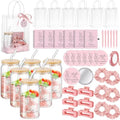 Zeyune 6 Sets Baby Shower Prizes for Wedding Bridal Shower Gifts Party Favors Including Glass Notebooks Ballpoint Pen Mirror Hairpins Hair Bands Gift Bag Thank You Cards(Pink,Classic) by Zeyune