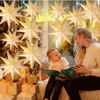 Youyole 12 Set Christmas Paper Star Lantern with Lights, 9 Pointed - Image 5