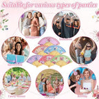 Briwooody 48 Set Floral Folding Hand Fans Bulk Vintage Floral Paper Fan with Organza Bags Retro Wedding Favors for Guests for Garden Bridal Shower Supplies Bridesmaid Gifts Tea Party Decorations - Image 5