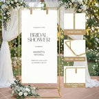 Wedding Welcome Sign Stand Fabric Banner Stand With Design Bundle Rose Vine - Image 6