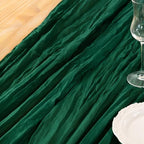 DeZerlor Emerald Green Cheesecloth Table Runners 2 Pack Christmas Runners - Image 5