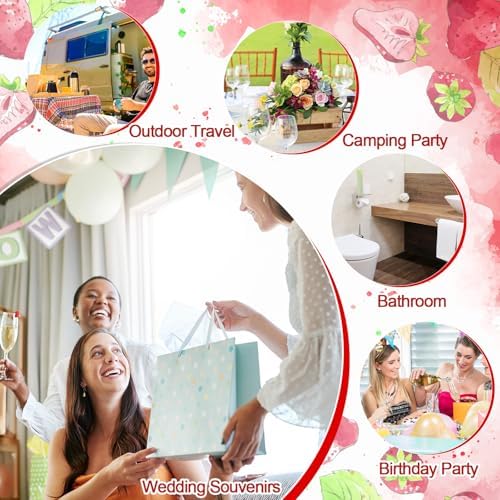 Loopeer 48 Set Strawberry Baby Shower Soaps with Cards Bags, Red and Pink - Image 6