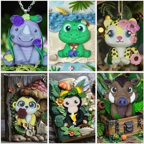 Fondant Molds Safari Animal Cake Topper 6-count Kit Leopard Mongoose Chimpanzee Crocodile Rhinoceros Warthogs - Image 5