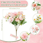 Tigeen 6 Bundles Artificial Flowers Bouquet for Wedding, White Pink - Image 2