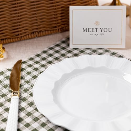 72 Pack White Plastic Plates, 7" Disposable Wave Edge Dessert Plates - Image 5