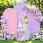 Pink and Purple Arch Cover 6.6FT 7.2FT 8FT Party Party Arch Covers Stretchy Backdrop Set of 3 - Image 2