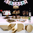 19 PCS Gold Cake Stand Set, Dessert Table Display Set with Wedding Cupcake Stand and Cake Stands for Party, Weddings Birthday Baby Showers Anniversary Party - Image 4