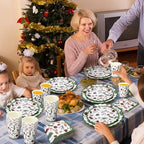 Domensi 250 Pcs Holly Leaf Christmas Party Supplies Set for 50 - Image 5