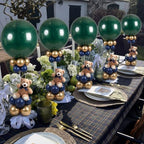 5 Set Tartan Plaid Baby Shower Centerpieces Balloon Kit Blue Gold by Heentan