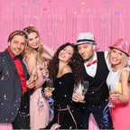20 Pack Backdrop Party Decorations Pink Tinsel Curtain Party Backdrop Foil Fringe Birthday Decorations Photo Booth Streamer Backdrop Pink Theme Bachelorette Graduation Party Decorations - Image 4
