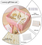 UoeRing 2Pcs Pink Extra Large gift box with lids 16.5×13×8 Inches gift boxes for presents,Birthday Box (include Ribbon, Paper Shred Filler Gift Card & Envelopes) - Image 3