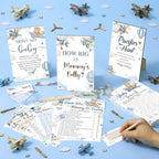 Sherr 476 Pcs Airplane Baby Shower Game Set, 9 Style Baby Shower Activities - Image 2