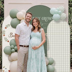 Chunful 3 Pcs Locally Grown Baby Shower Arch Backdrop Cover Baby is On The Way Photo Background Decor 2-Sided Round Top Backdrop Arch Cover for Wedding Birthday Party 6 ft/5 ft/4 ft (Sage Green) - Image 4