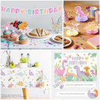 293pcs Pink Dinosaur Birthday Decorations for Girl, All-in-1 set, 25 Guests - Image 6
