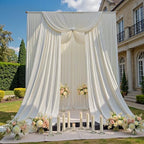 20ftx12ft Beige Backdrop Curtains for Parties, Wrinkle Free Polyester Beige Photo Backdrop Drapes 4 Panels 12 ft Long Back Drop Cloth for Wedding Birthday Photography Background - Image 5