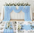 20 Pack Baby Blue 17 x 108 Inch Cheesecloth Table Runner - Boho Gauze Sheer Fabric for Wedding Baby Shower Party Home Decor - Image 7