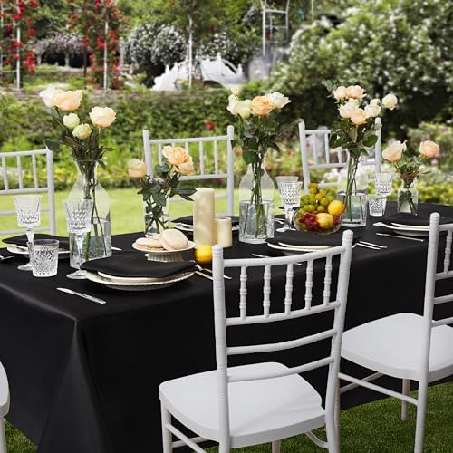 6 Pack Square Satin Table Cover, 52 x 52 Inches, Black - Image 4