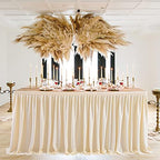 Ivory Table Skirt - 12ft Rectangle Table Polyester Pleated Ruffle Tablecloth for Wedding, Birthday, Baby Shower, Bridal Shower & Banquet Decoration - Image 6