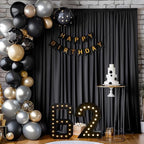 10x10ft Black Backdrop Curtains for Wedding Parties Wrinkle Free Black Curtains Photo Backdrop Drapes for Photography Birthday Baby Shower Soft Fabric Party Backgournd for Photoshoot 5x10ft, 2 Panels - Image 6