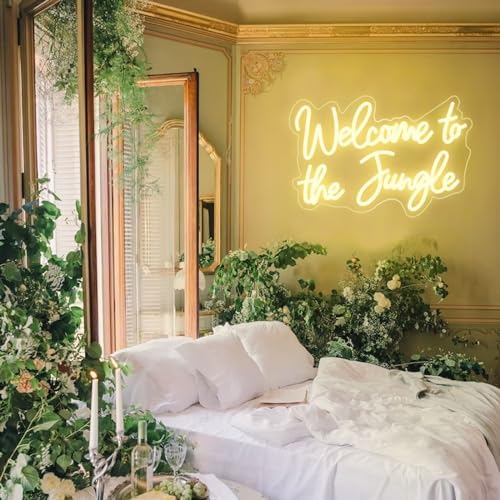 Welcome to the Jungle LED Neon Signs Warm White Neon Lights for Wall Decor USB Light Up Sign For Garden Home Porch store Christmas Living Room Bar Decoration(16.5 * 11Inch) - Image 6