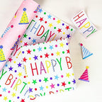 WRAPAHOLIC Jumbo Reversible Birthday Wrapping Paper - 30 Inch x 100 Feet Jumbo Roll - Pink Happy Birthday Wrapping Paper for Girls, Kids, Baby Shower - Image 6