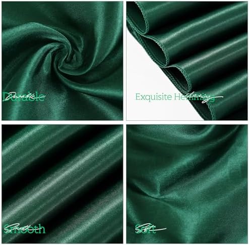 YMHPRIDE 60 PCS Emerald Green Satin Chair Sashes,7x108 Inch Ties Chair Bows - Image 3