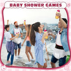 6 Sets Bottle Chug Baby Shower Games Juegos Para Plastic Baby Bottles Bibs Disposable Diapers Gender Reveal Games Baby Changing Diaper Race Game Decoration (Red) - Image 7