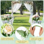 Tigeen 12 Bundles Artificial Flowers Bouquet Silk Peonies, White,Green - Image 3