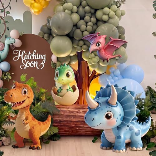 Eaasty 4 Pcs Dinosaur Baby Shower Decor, 16-24 Inch Stand-up Cutouts by Eaasty