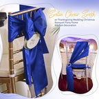 120 PCS Royal Blue Satin Chair Sashes, 7 x 108 Inch - Image 6