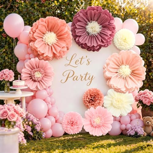 Alecono 9 Pcs Giant Paper Flowers Decorations for Wall (24", 20", 14") by AleconoBetterYourLife