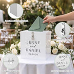Novabright 10" Wedding Acrylic Card Box, White, Elegant Style - Image 5