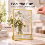 MaxGear 12 Pack Gold Acrylic Sign Holder 5x7, Double-Sided Tabletop Stand - Image 2