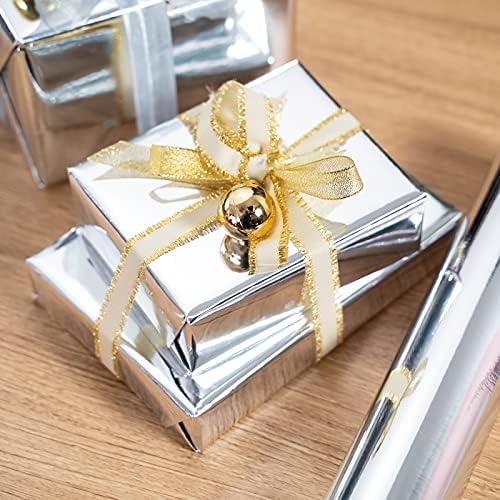 RUSPEPA Silver Metallic Wrapping Paper - Solid Color Paper Perfect for Wedding, Birthday, Christmas, Baby Shower - 30 Inches x 100 Feet - Image 4