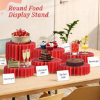 6Pcs Buffet Risers, Valentine's Day Food Risers for Table, Foldable Cake Display Stands, Tall Cardboard Cupcakes Stand for Show Catering Desserts Jewelry Wedding Birthday Party Decoration (Red) - Image 6