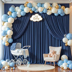 10x12ft Navy Blue Backdrop Curtain Panels for Parties - Wrinkle Free Polyester Photo Curtain Backdrop Wedding Back Drop Fabric Drapes for Party Decorations Background for Photography - Image 4