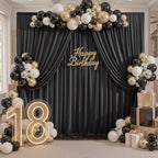 60ftx10ft Wrinkle Free Black Backdrop Curtains for Parties, Silky Polyester Photo Backdrop Drapes 12 Panels 5x10ft Back Drop Cloth for Wedding Birthday Baby Shower Photography Background - Image 7